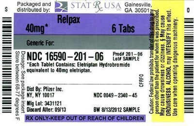 Relpax 40 mg 16590 Label Image (Relpax 40 mg 16590 Label)